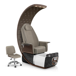 PRIVÉ™ Lounge Pedicure Chair. Claystone Cushion with Cola Dome and Black Moonstone Base.